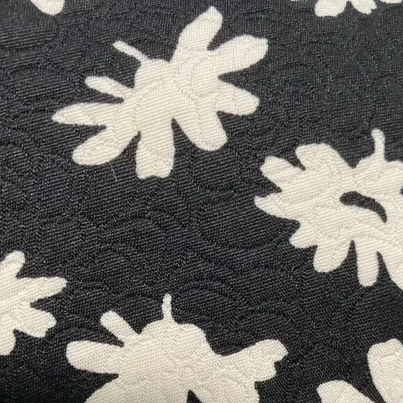 Ann Taylor Daisy Print Jacquard Mini Dress Black White A Line Petite 10 - Picture 5 of 12